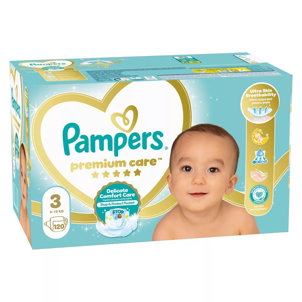 Pampers Premium Care pelenka, Midi 3, 6-10 kg, 120 db