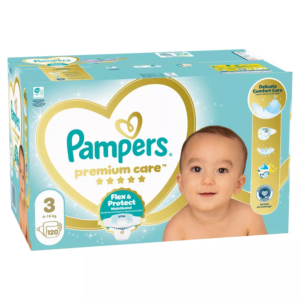 Pampers Premium Care pelenka, Midi 3, 6-10 kg, 120 db