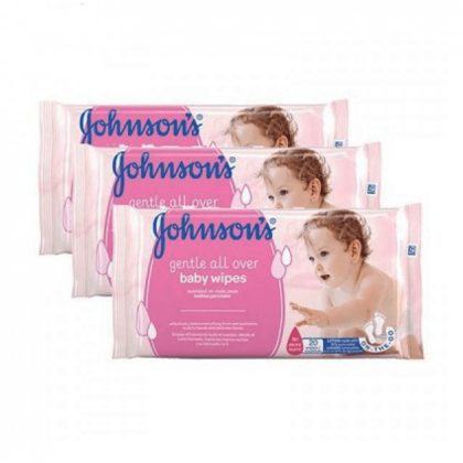 Johnson's Gentle All Over nedves törlőkendő 3x56 db