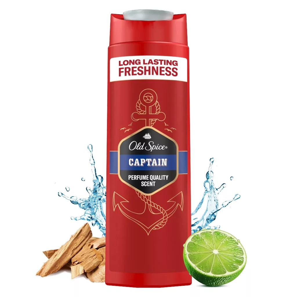 Old Spice Captain 3 az 1-ben tusfürdő és sampon férfiaknak (400 ml)