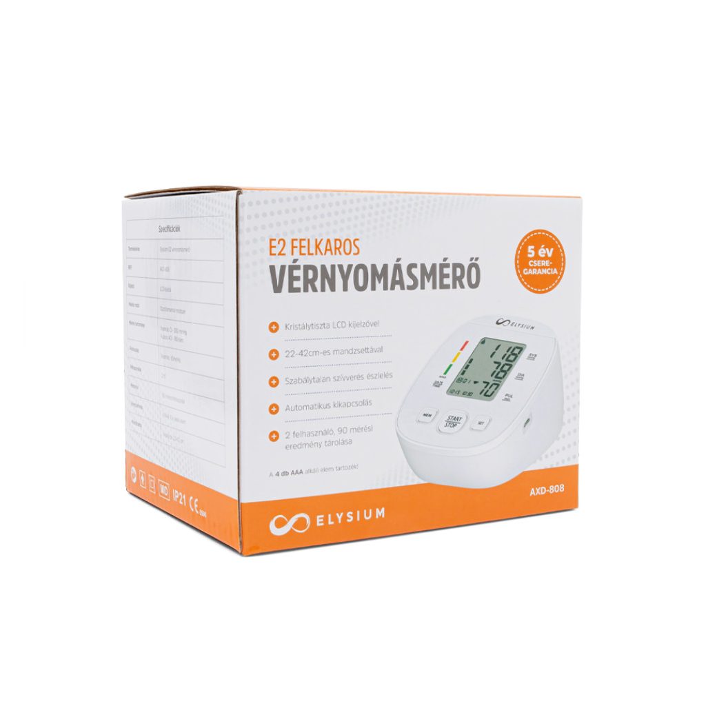 Elysium E2 felkaros vérnyomásmérő (mandzsetta: 22-42 cm)