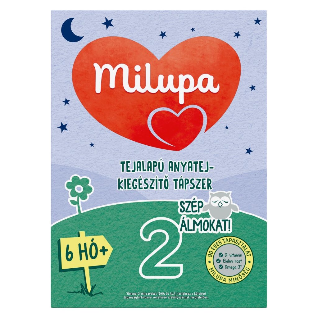 Milupa 2 Szép álmokat! tejalapú, anyatej-kiegészítő tápszer 6 hó+ (500 g)