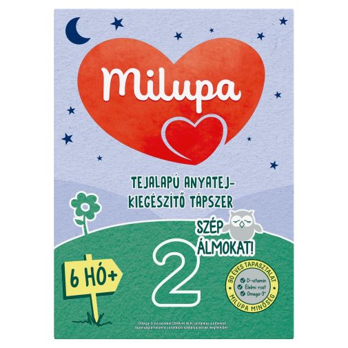 Milupa 2 Szép álmokat! tejalapú, anyatej-kiegészítő tápszer 6 hó+ (500 g)