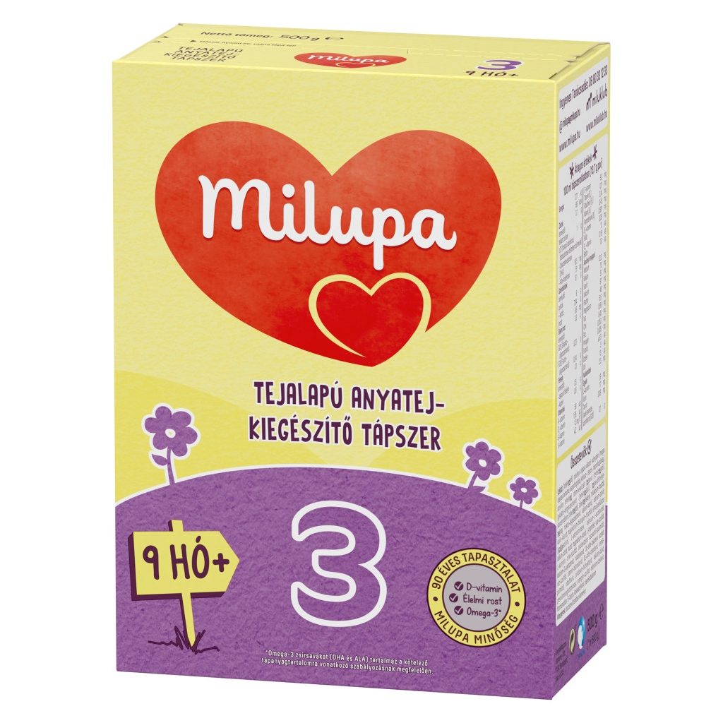Milupa 3 tejalapú, anyatej-kiegészítő tápszer 9 hó+ (500 g)