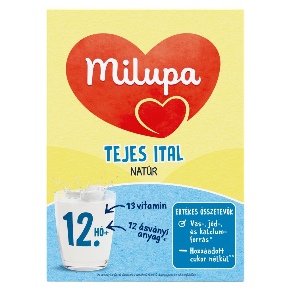 Milupa tejalapú anyatej-kiegészítő tápszer, natúr tejes ital 12 hó+ (500 g)
