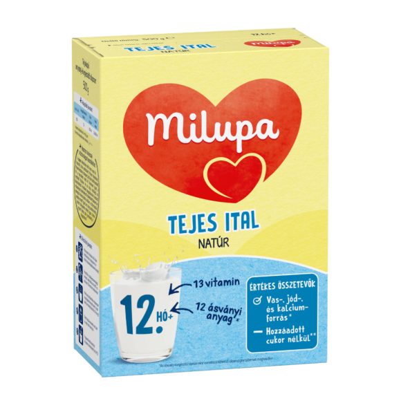 Milupa tejalapú anyatej-kiegészítő tápszer, natúr tejes ital 12 hó+ (500 g)