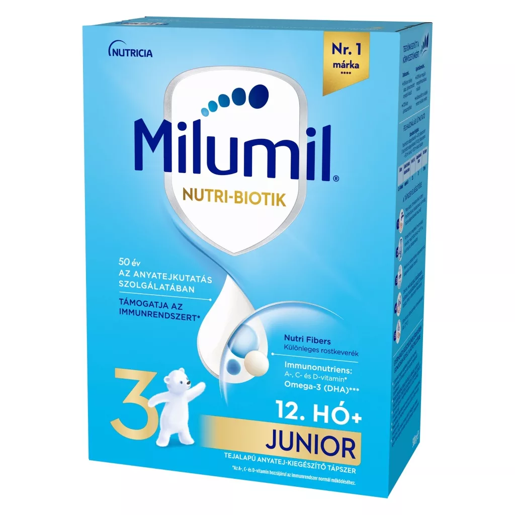 Milumil Junior 3 tejalapú anyatej-kiegészítő tápszer 12 hó+ (500 g)