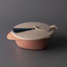 Tommee Tippee etetőtálka tetővel és kanállal 6 hó+ (narancs-szürke)