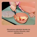 Tommee Tippee etetőtálka tetővel és kanállal 6 hó+ (narancs-szürke)