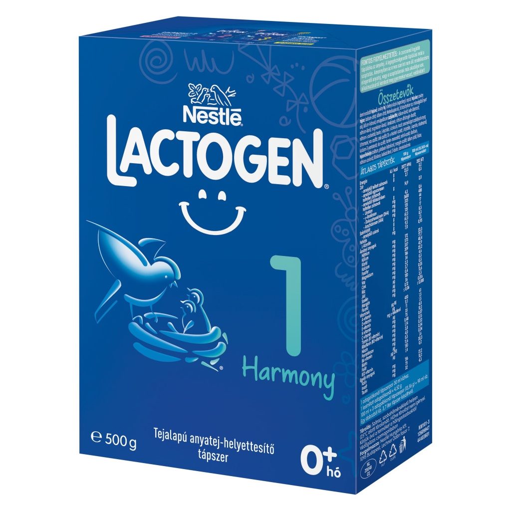 Nestlé Lactogen Harmony 1 tejalapú anyatej-helyettesítő tápszer születéstől kezdve 0 hó+ (500 g)