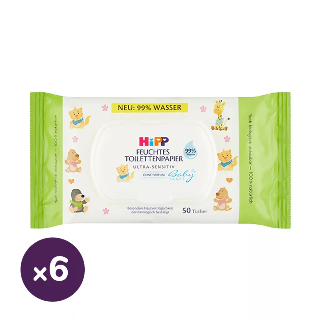 Hipp Babysanft nedves WC-papír gyerekeknek 6x50 db