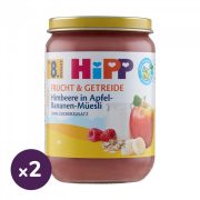   Hipp BIO Alma-banán-málna müzlis joghurttal, 8 hó+ (2x190 g)