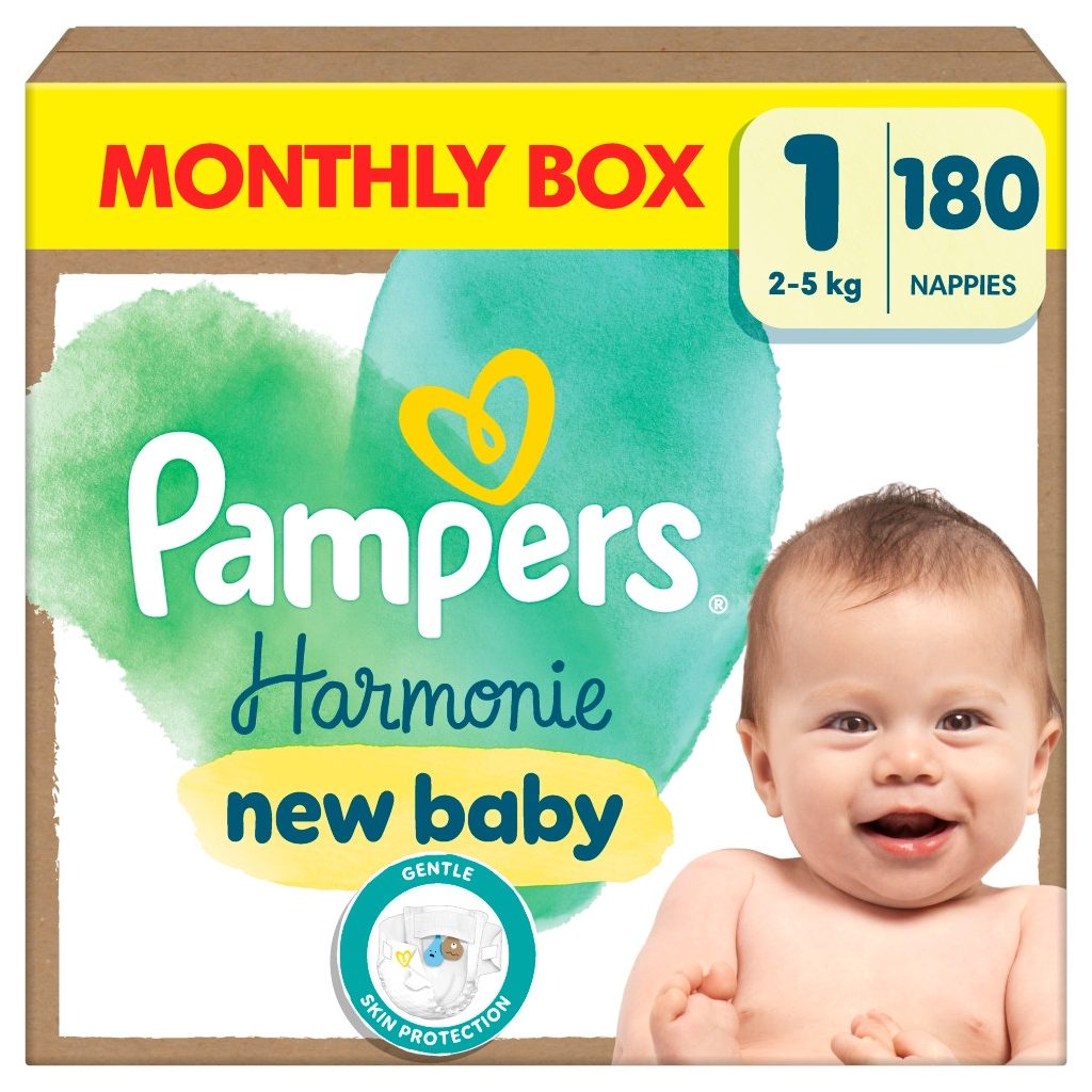 Pampers Harmonie pelenka 1, 2-5 kg, HAVI PELENKACSOMAG 180 db