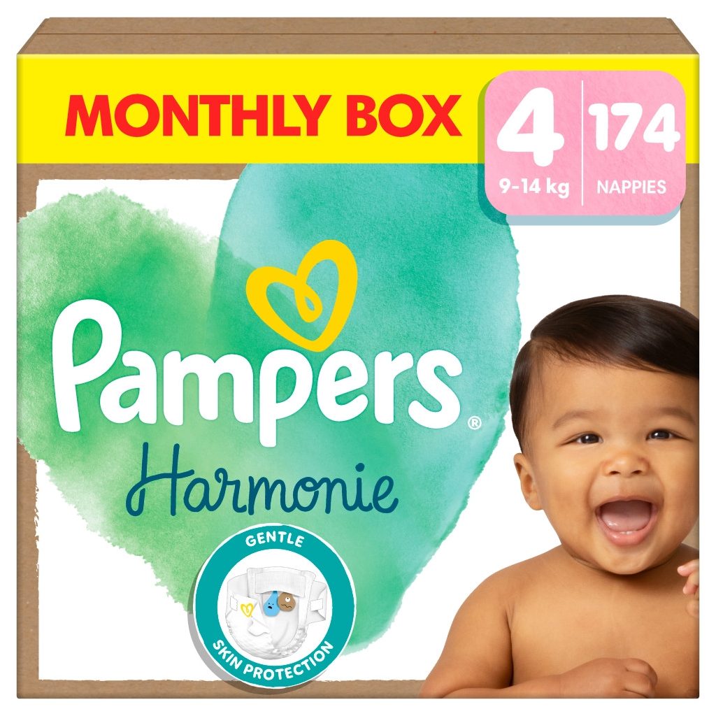 Pampers Harmonie pelenka 4, 9-14 kg, HAVI PELENKACSOMAG 174 db