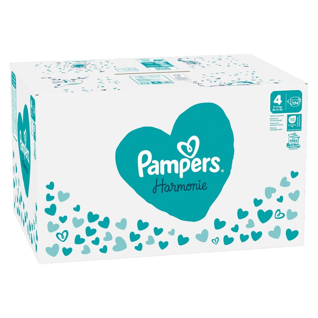 Pampers Harmonie pelenka 4, 9-14 kg, HAVI PELENKACSOMAG 174 db