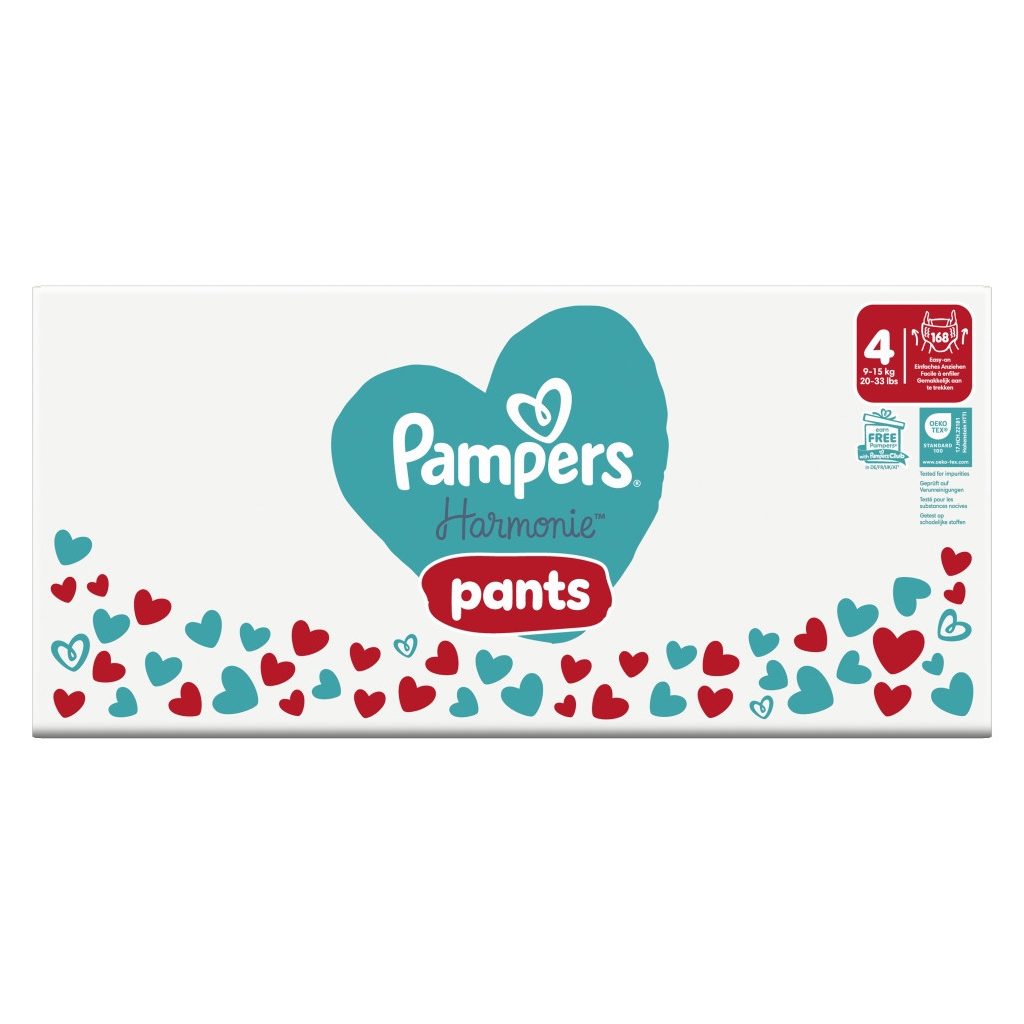 Pampers Harmonie Pants bugyipelenka 4, 9-15 kg, HAVI PELENKACSOMAG 168 db