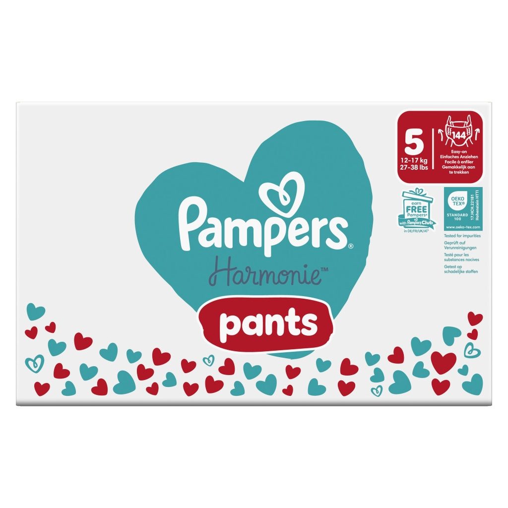 Pampers Harmonie Pants bugyipelenka 5, 12-17 kg, HAVI PELENKACSOMAG 144 db