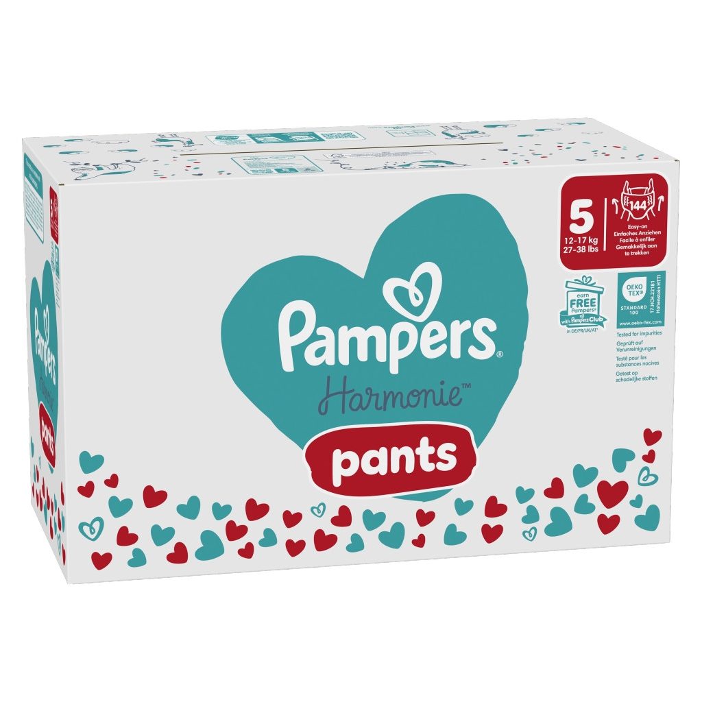 Pampers Harmonie Pants bugyipelenka 5, 12-17 kg, HAVI PELENKACSOMAG 144 db