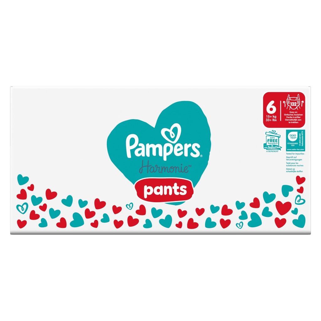 Pampers Harmonie Pants bugyipelenka 6, 15+ kg, HAVI PELENKACSOMAG 132 db