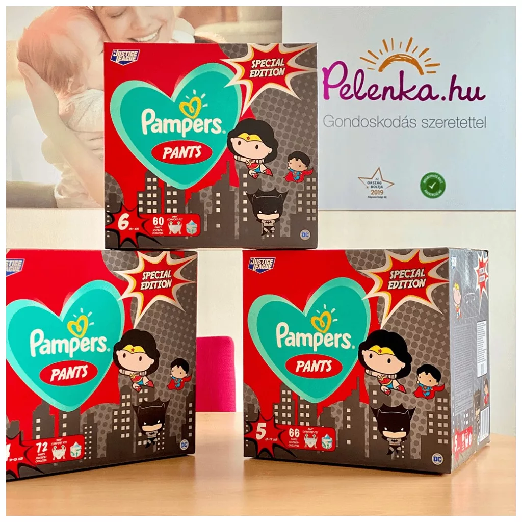 Pampers Pants szuperhősös bugyipelenka, XL 6, 15+ kg, HAVI PELENKACSOMAG 180 db