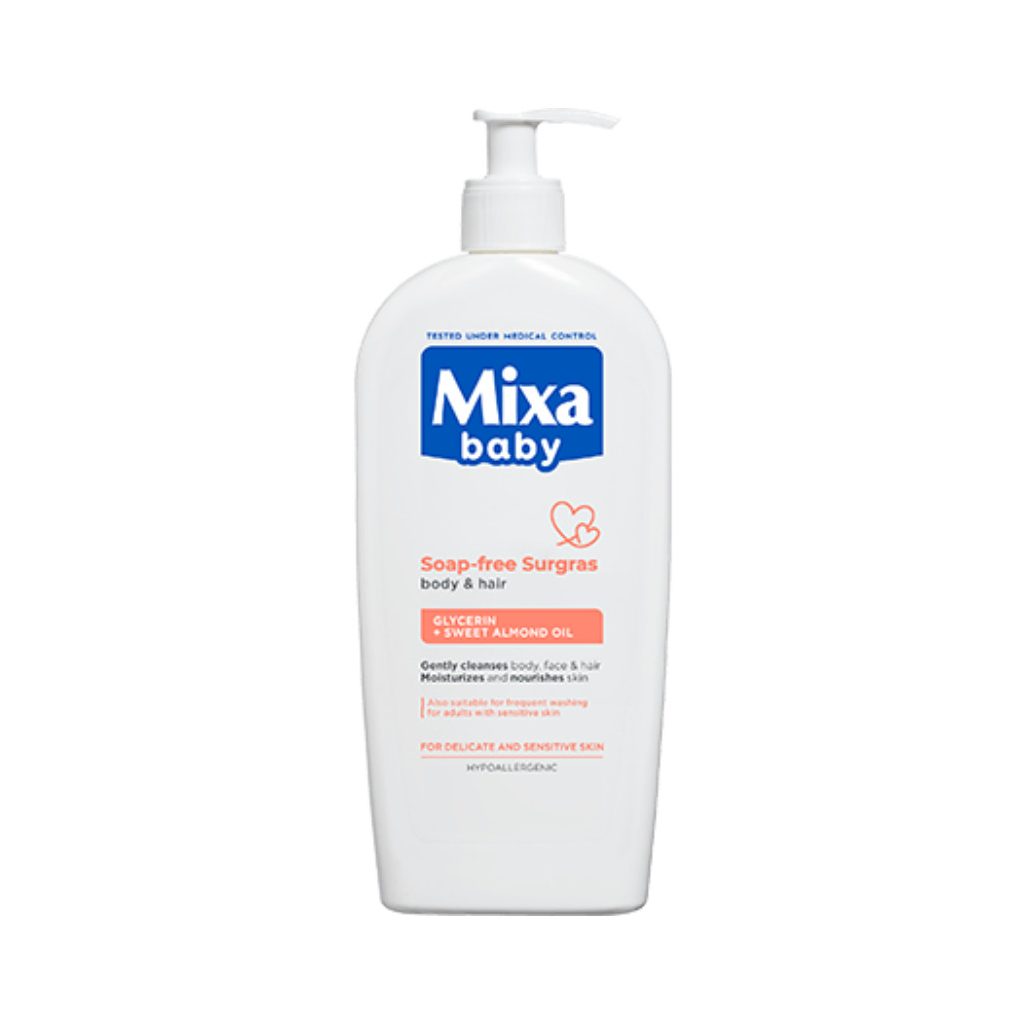 Mixa Baby szappanmentes tusfürdő és sampon (400 ml)