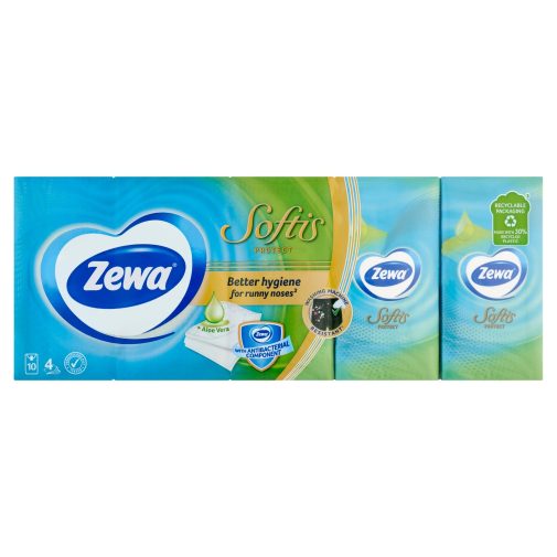 Zewa Softis Protect illatosított papír zsebkendő 4 rétegű (10x9 db)