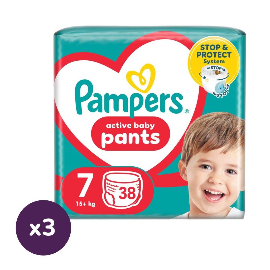 Pampers Active Baby Pants bugyipelenka 7, 15 kg+, 114 db
