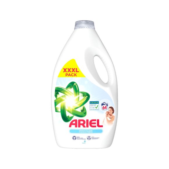 Ariel Folyékony mosószer, Sensitive Skin Clean & Fresh 3,2 liter (64 mosás)