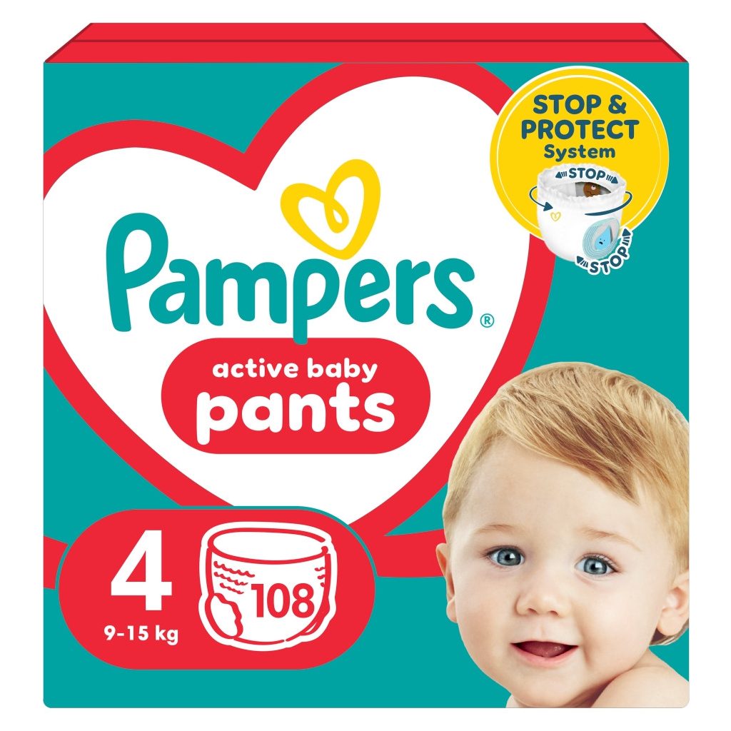 Pampers Active Baby Pants bugyipelenka 4, 9-15 kg, 108 db
