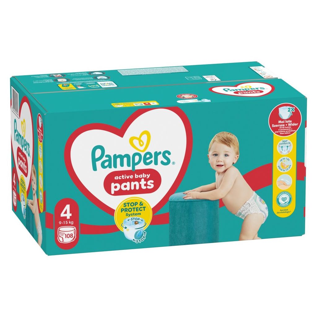 Pampers Active Baby Pants bugyipelenka 4, 9-15 kg, 324 db