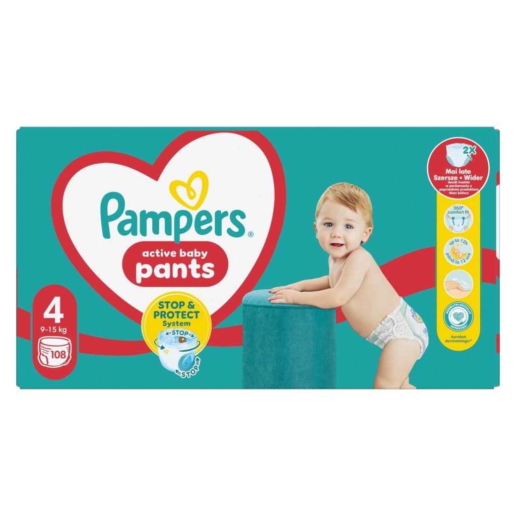 Pampers Active Baby Pants bugyipelenka 4, 9-15 kg, 108 db