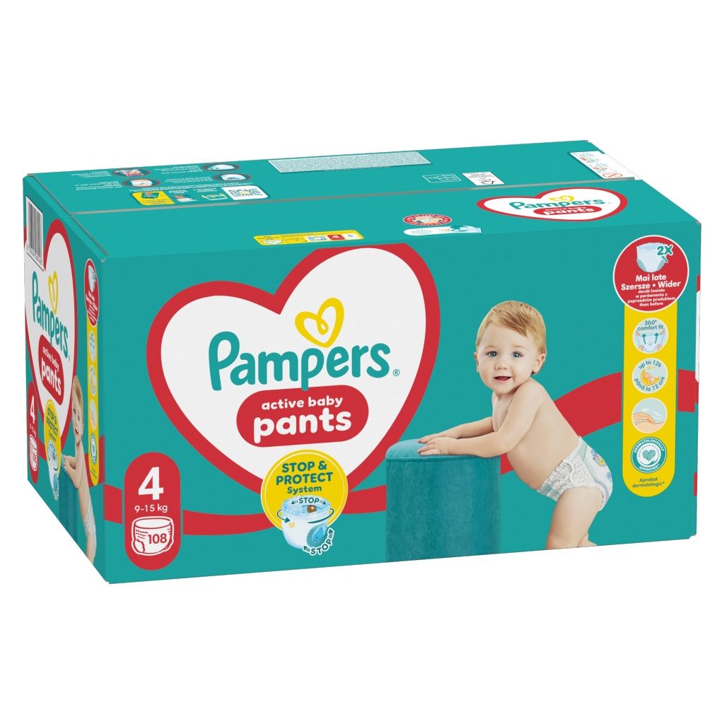 Pampers Active Baby Pants bugyipelenka 4, 9-15 kg, 108 db