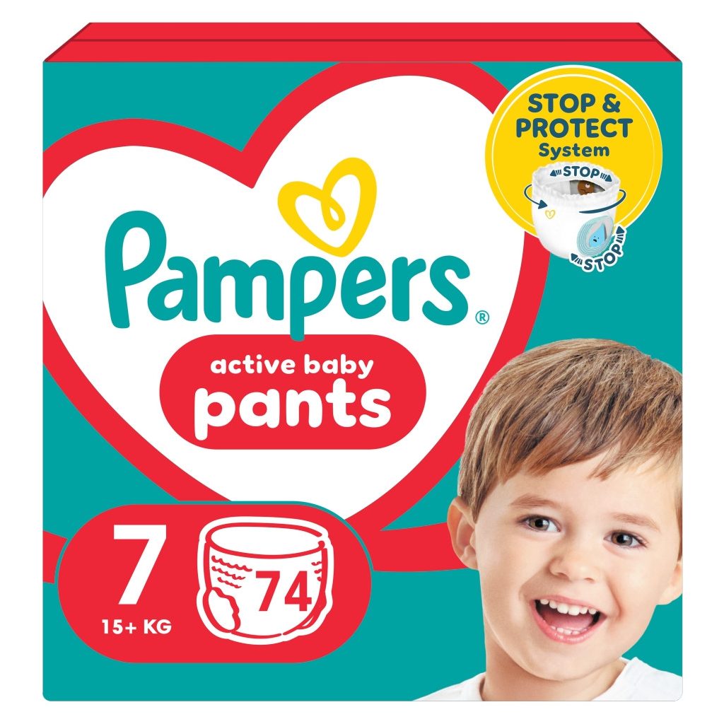Pampers Active Baby Pants bugyipelenka 7, 15 kg+, 74 db