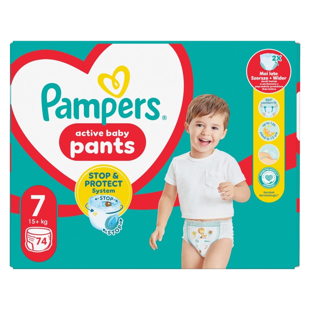 Pampers Active Baby Pants bugyipelenka 7, 15 kg+, 74 db