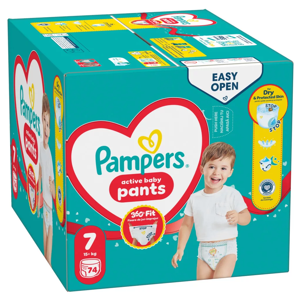 Pampers Active Baby Pants bugyipelenka 7, 15 kg+, 74 db