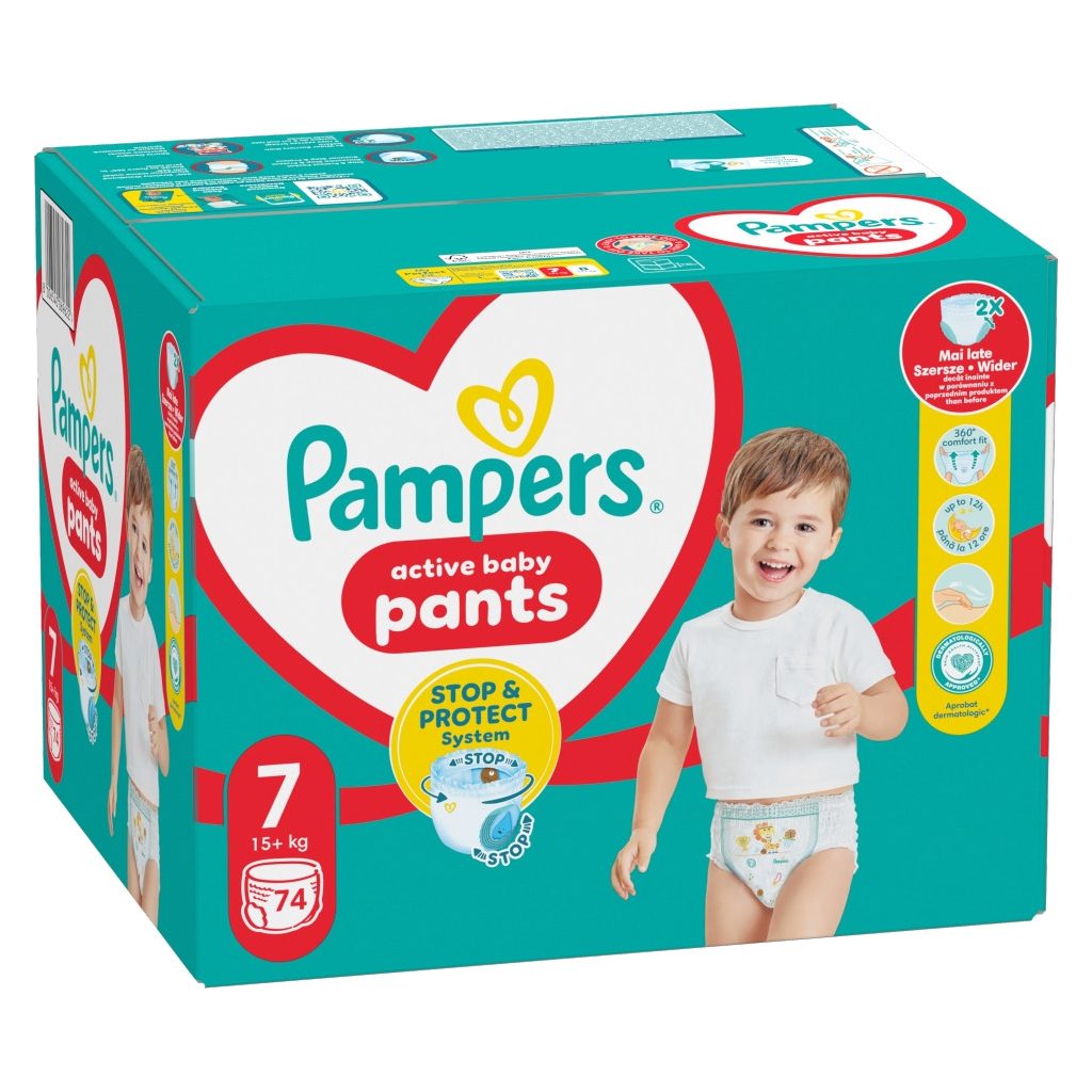 Pampers Active Baby Pants bugyipelenka 7, 15 kg+, 74 db