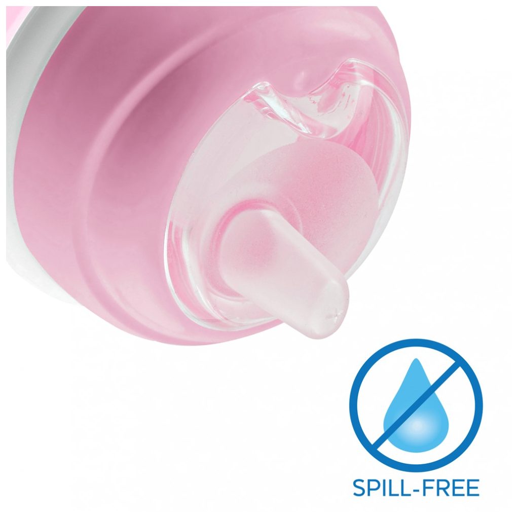Chicco Transition Cup csöpögésmentes, szilikoncsőrös itatópohár fülekkel 4 hó+ 200 ml (rózsaszín)