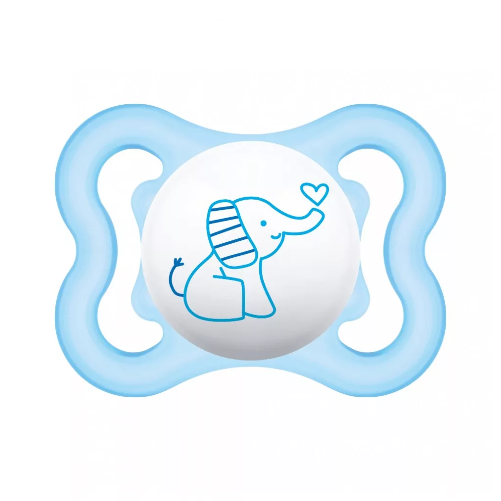 MAM Mini Air szilikon játszócumi 0+ hónap (fiús)