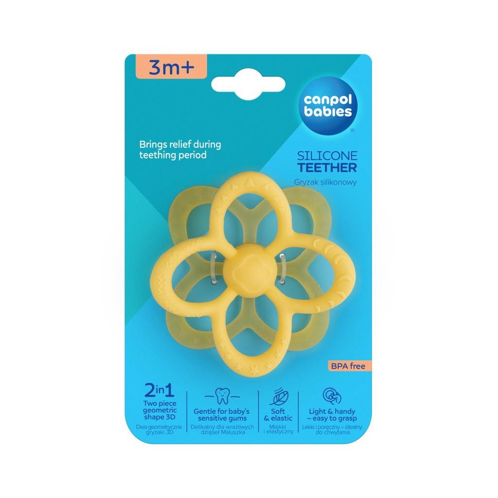 Canpol babies 2 az 1-ben szenzoros szilikon rágóka (virág)