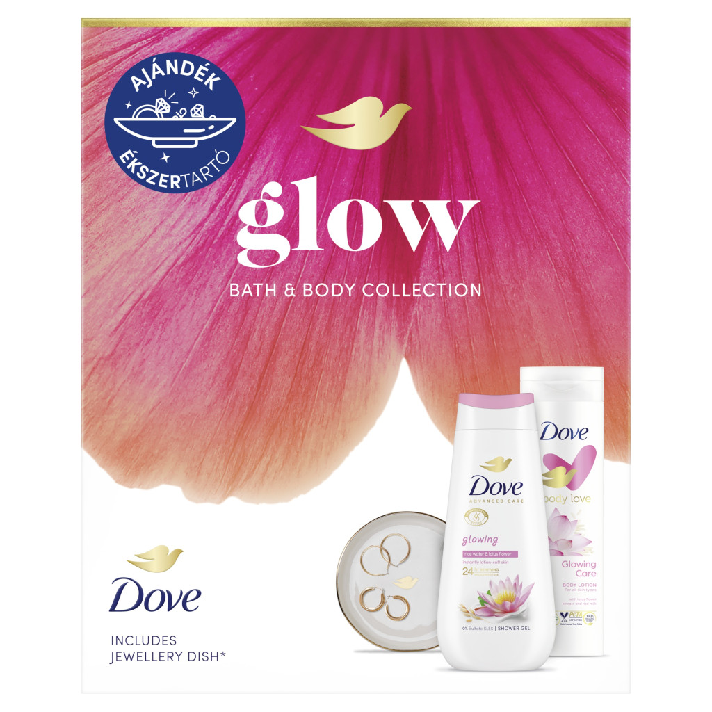 Dove Glow ajándékcsomag kerámia ékszertartóval