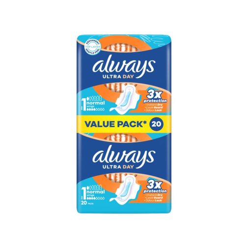 Always Ultra Day Normal egészségügyi szárnyas betét, 1-es méret (20 db)