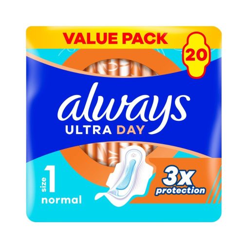 Always Ultra Day Normal egészségügyi szárnyas betét, 1-es méret (20 db)