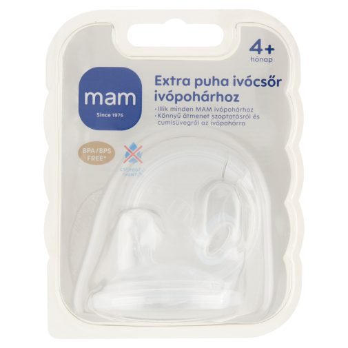MAM Extra puha asszimetrikus ivócsőr ivópohárhoz 4 hó+, 2 db