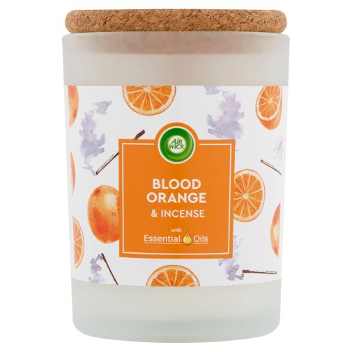 Air Wick Essential Oils illatgyertya, Vérnarancs és füstölő (185 g)