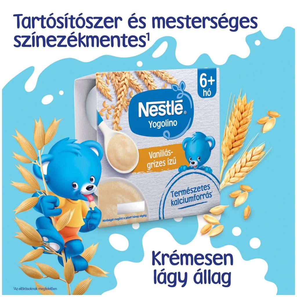 Nestlé Yogolino vaníliás-grízes ízű babapuding 6-36 hónapos korig (4x100 g)