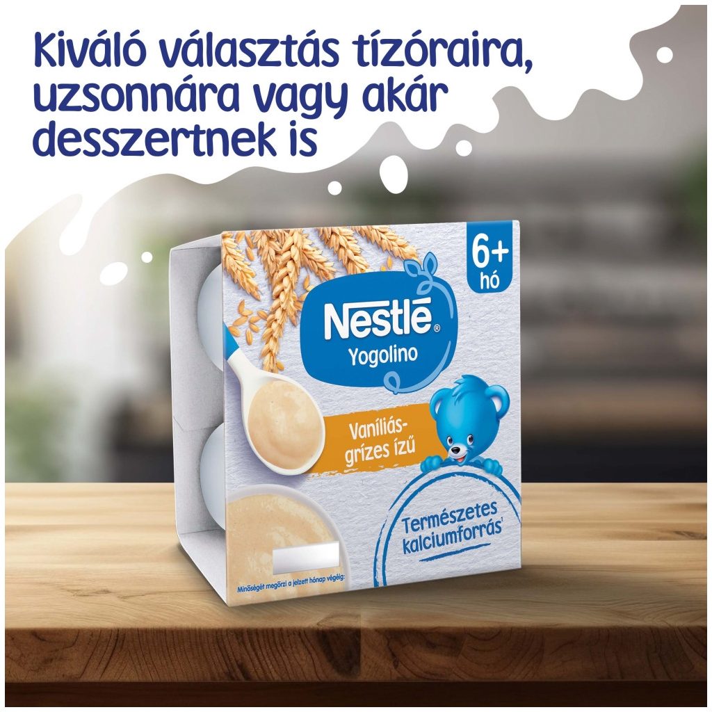 Nestlé Yogolino vaníliás-grízes ízű babapuding 6-36 hónapos korig (4x100 g)