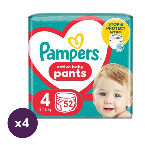 Pampers Active Baby Pants bugyipelenka 4, 9-15 kg HAVI PELENKACSOMAG 208 db