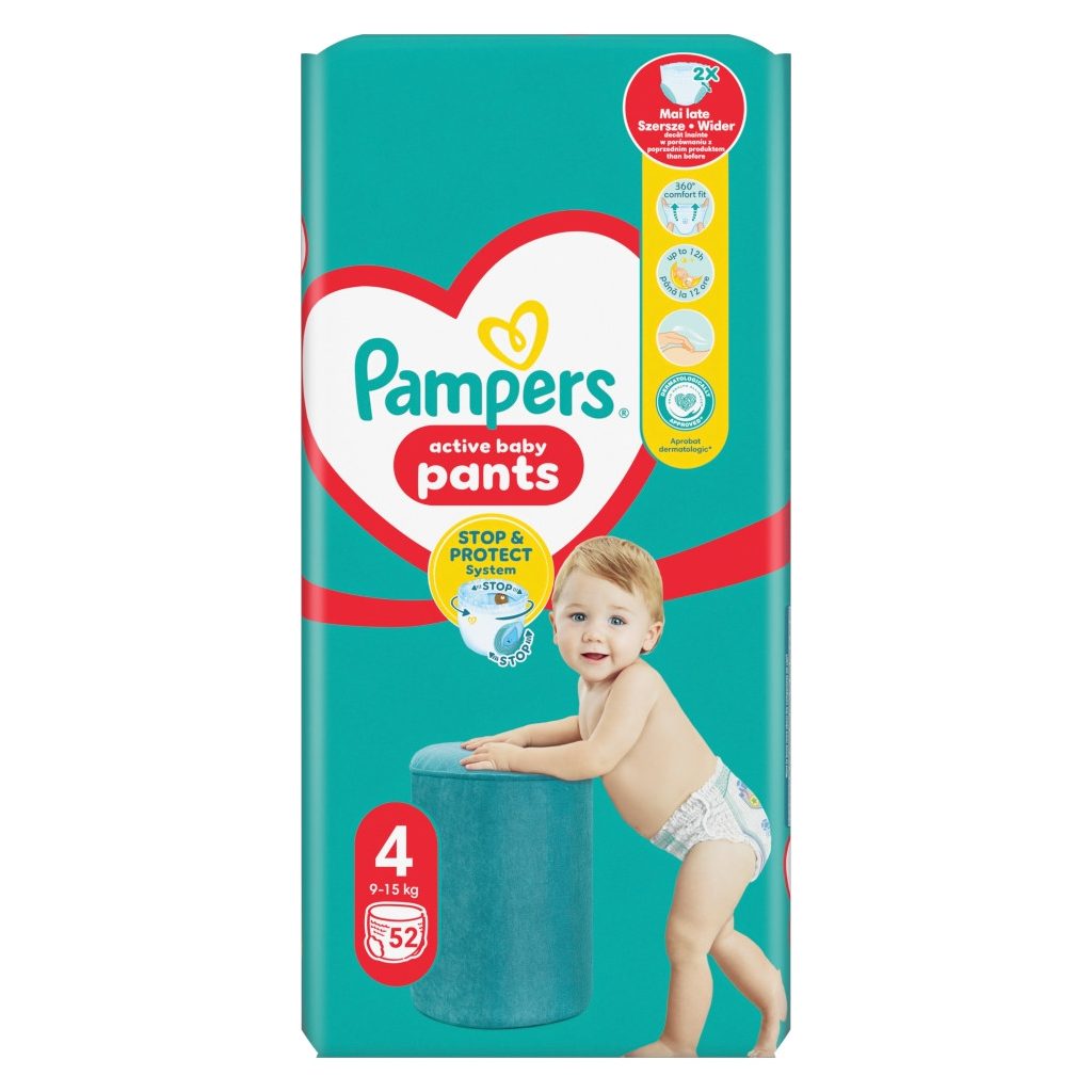 Pampers Active Baby Pants bugyipelenka 4, 9-15 kg, 52 db