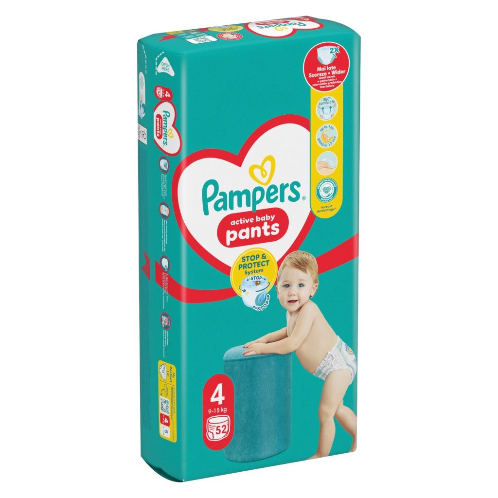 Pampers Active Baby Pants bugyipelenka 4, 9-15 kg, 52 db