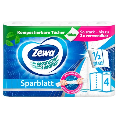 Zewa Wisch & Weg Sparblatt háztartási papírtörlő 2 rétegű (4 tekercs)